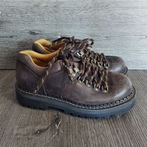 Vintage American Eagle Chunky Platform Shoe Brown Leather Lug Sole Oxford Size 7